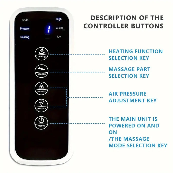 Electric Leg Compression  Improve blood circulation in the legs to prevent blood clots, and reduce swelling